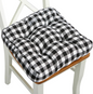 Big Hippo Chair Cushion Buffalo Check Chair Pad for Indoor/Dining/Kitchen Chairs Seat Cushion with Ties Tufted Chair Cushion Pad 17"x17" (1 Pack, Black and White Plaid)