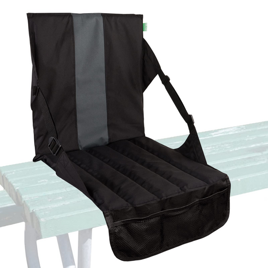 Big Hippo Stadium Seats with Back Support,Portable Stadium Seat Cushion, Stadium Seats for Bleachers,Folded Stadium Seats with Mesh Pocket, Bleacher Cushion with Backrest (Black)