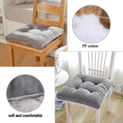 Big Hippo Chair Pads Square Chair Cushion with Ties Soft Thicken Seat Pads Cushion Pillow for Office,Home or Car Sitting 17" x 17"(Grey)