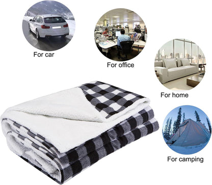 Big Hippo Electric Car Blanket, Reversible Sherpa/Fleece Warm Car Travel Blanket with Intelligent Temp for Cars, Trucks and RV - Great for Winter, Home, Road Trip and Camping Use (58"x41")