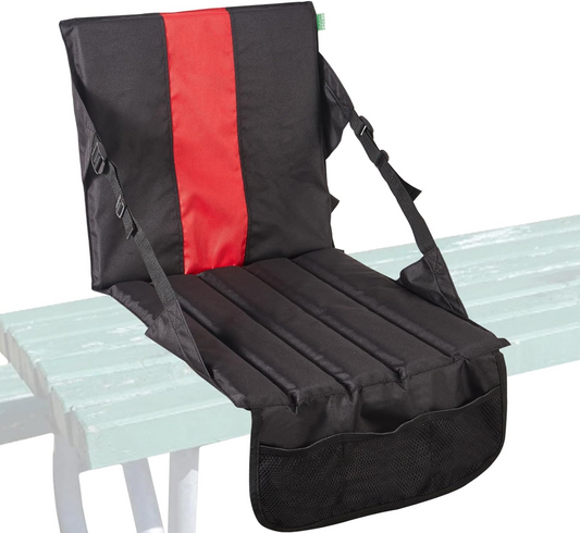 Big Hippo Portable Stadium Seat Cushion, Stadium Seat for bleachers, Lightweight Padded Seat for Sporting Events and Outdoor Concerts, Folded Stadium Seats with Mesh Pocket - Red