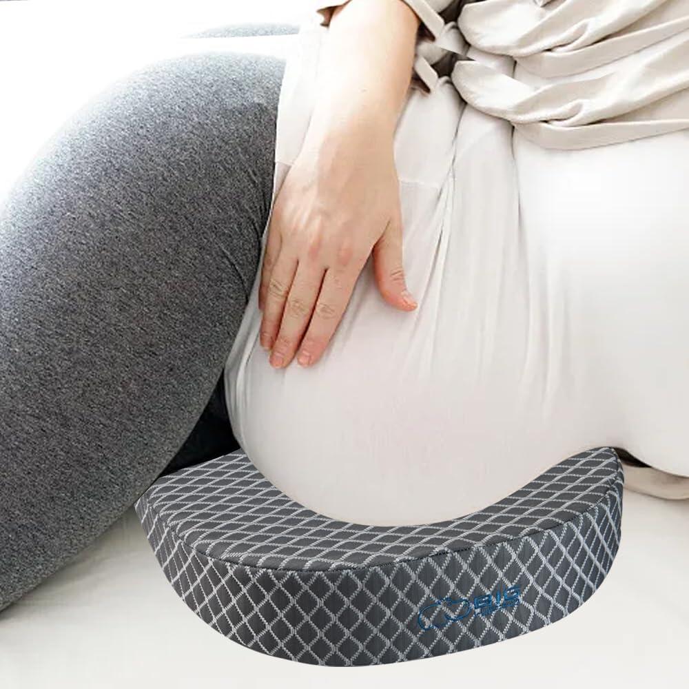 Big Hippo Wedge Pillow Memory Foam Pregnancy Pillow Wedge for Belly Support Maternity Wedge Pillow Pregnancy Wedge Pillows for Sleeping Back Knees Legs, Grey