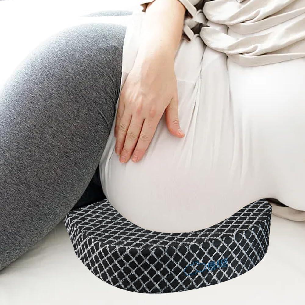 Big Hippo Pregnancy Pillow Wedge Memory Foam Wedge Pillow for Belly Support Maternity Wedge Pillow Pregnancy Wedge Pillows for Sleeping Back Knees Legs, Black