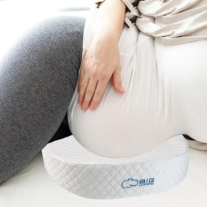 Big Hippo Wedge Pillow Memory Foam Pregnancy Pillow Wedge for Belly Support Maternity Wedge Pillow Pregnancy Wedge Pillows for Sleeping Back Knees Legs, White