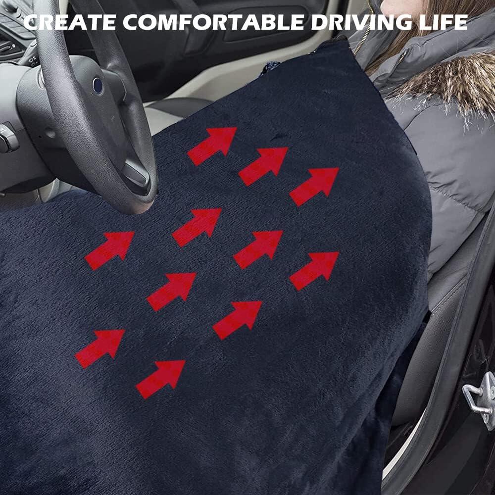 Big Hippo Electric Car Blanket 12V Fleece Heated Car Blanket with Easy Controller Car Electric Blanket for Car Truck RV Ideal Electric Blanket for Cold Weather (58" x 42",Black)