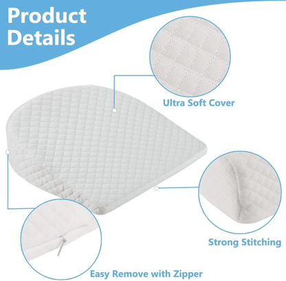 Big Hippo Wedge Pillow Memory Foam Pregnancy Pillow Wedge for Belly Support Maternity Wedge Pillow Pregnancy Wedge Pillows for Sleeping Back Knees Legs, White