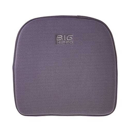 Big Hippo Chair Pads, Memory Foam Chair Seat Cushion Non Slip Rubber Back Thicken Chair Padding with Elastic Bands for Home Office Outdoor Seats (Gray-1pc)