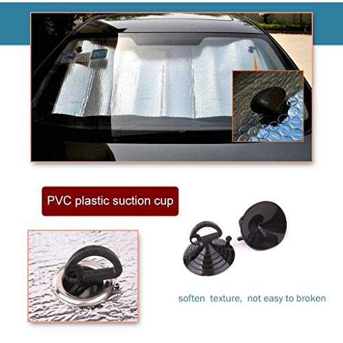 Big Hippo Front Car Sunshade Windshield-Jumbo/Standard Sun Shade Keeps Vehicle Cool-UV Ray Protector Sunshade-Easy to Use Sun Shade-Silver(55.16"X 27.5")